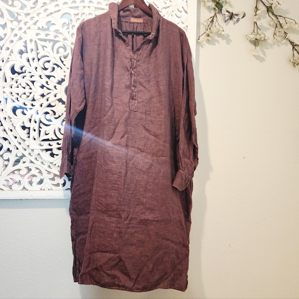 CP SHADES LINI TWILL MULBERRY SHIRTDRESS FRONT BUTTON LONG SLEEVE - Picture 7 of 13